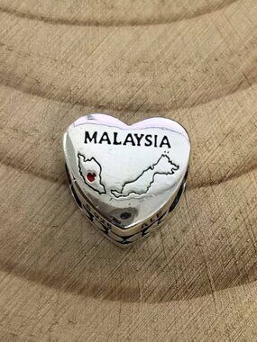 Pandora MALAYSIA Exclusive Travel Heart Charm Pendant, S925 Silver Jewelry